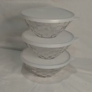 Tupperware Ice Prism Serving Bowls Limited Edition - Set Of 3